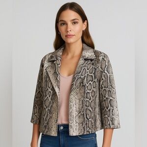 Chico's Gray Black Snakeskin Blazer